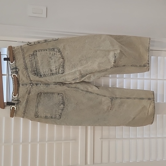 Free People Light Blue Boyfriend Jeans with Brown Tie - Picture 6 of 8